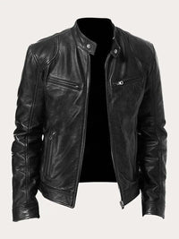 Marcus | Classic Stand Collar Real Leather Jacket