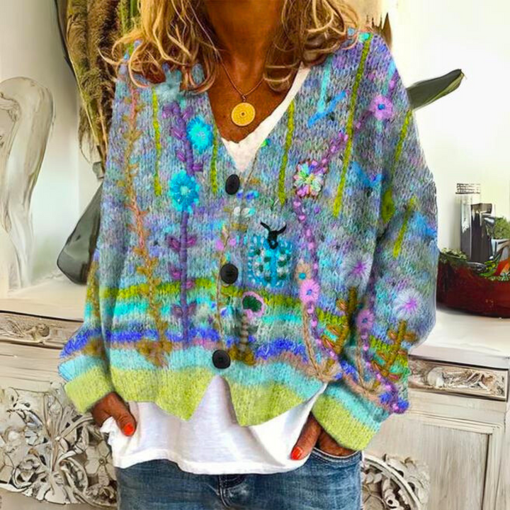 Carmine | Colorful Knit Sweater – Unique Bohemian Style for Women