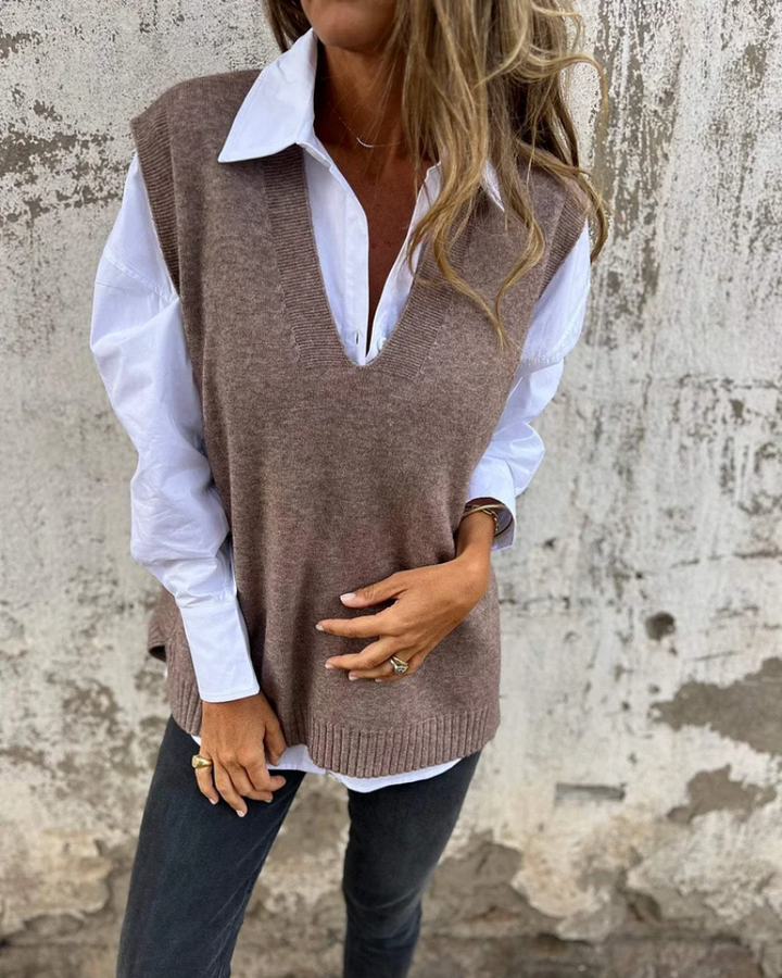 Clarisel | Gilet smanicato elegante lavorato a maglia
