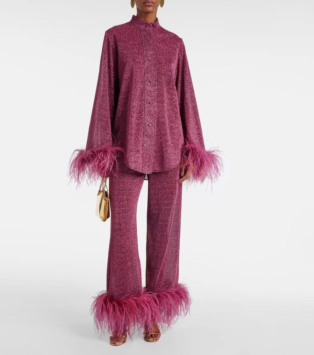 Colette | Completo elegante con pantaloni e capo a maniche lunghe con bottoni sul davanti