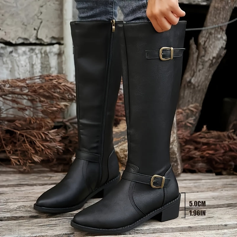 Elowen | Elegante Stiefel für Damen mit knöchelhohem Schaft und doppelter Schnalle