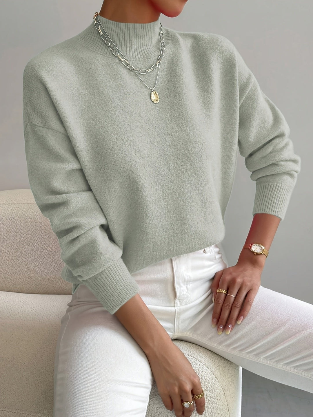 Vivienne | Mock Turtleneck Knit Sweater