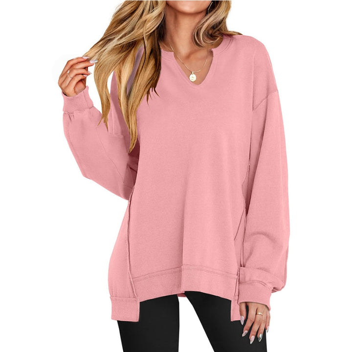 Ember | Legerer Oversized-Sweatshirt-Tunika mit V-Ausschnitt