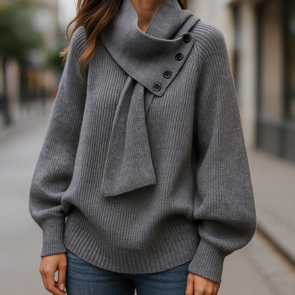 Seraphine | Elegant Scarf-Neck Women’s Sweater