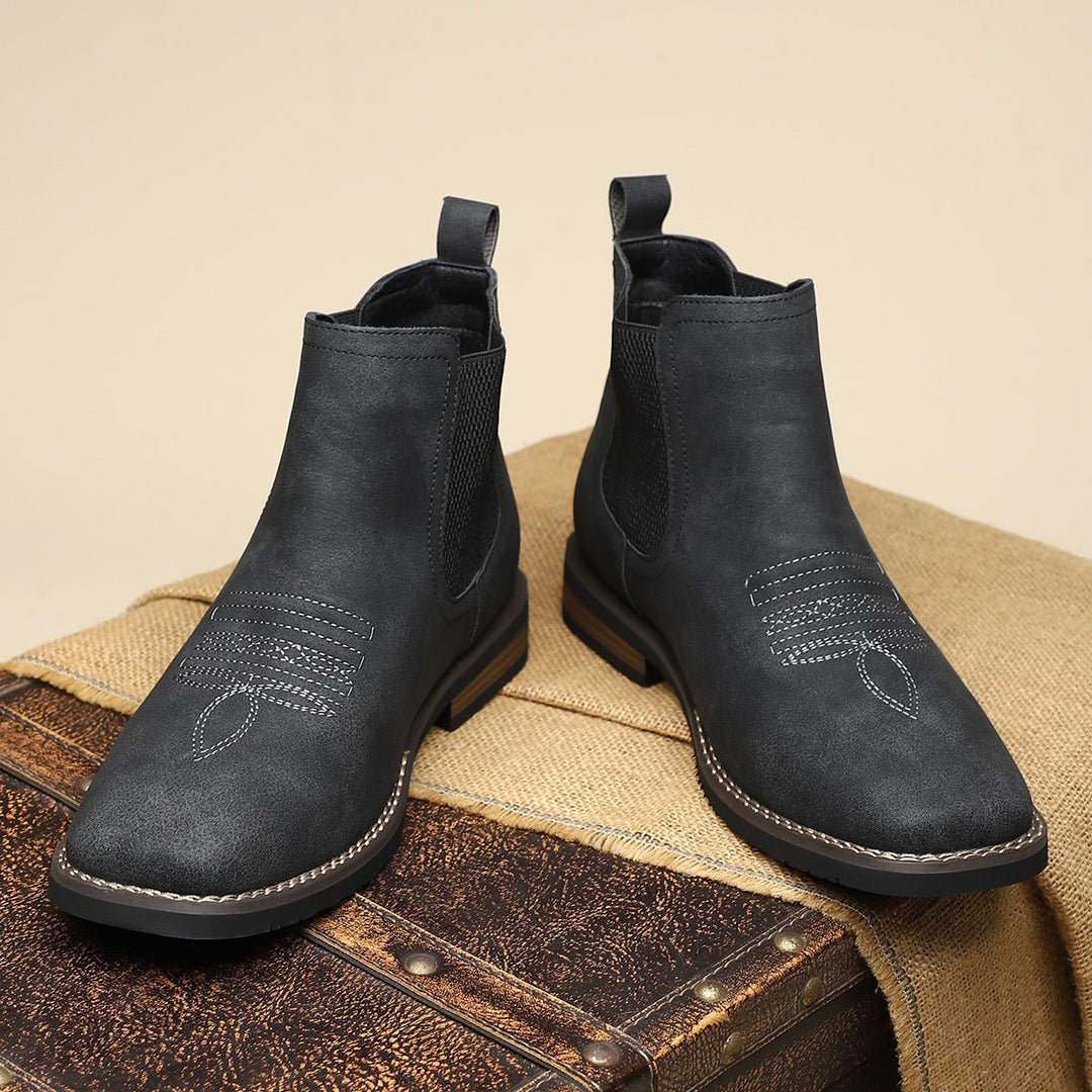 Bramwell | Stilvolle braune orthopädische Chelsea-Boots aus Kunstleder für Herren