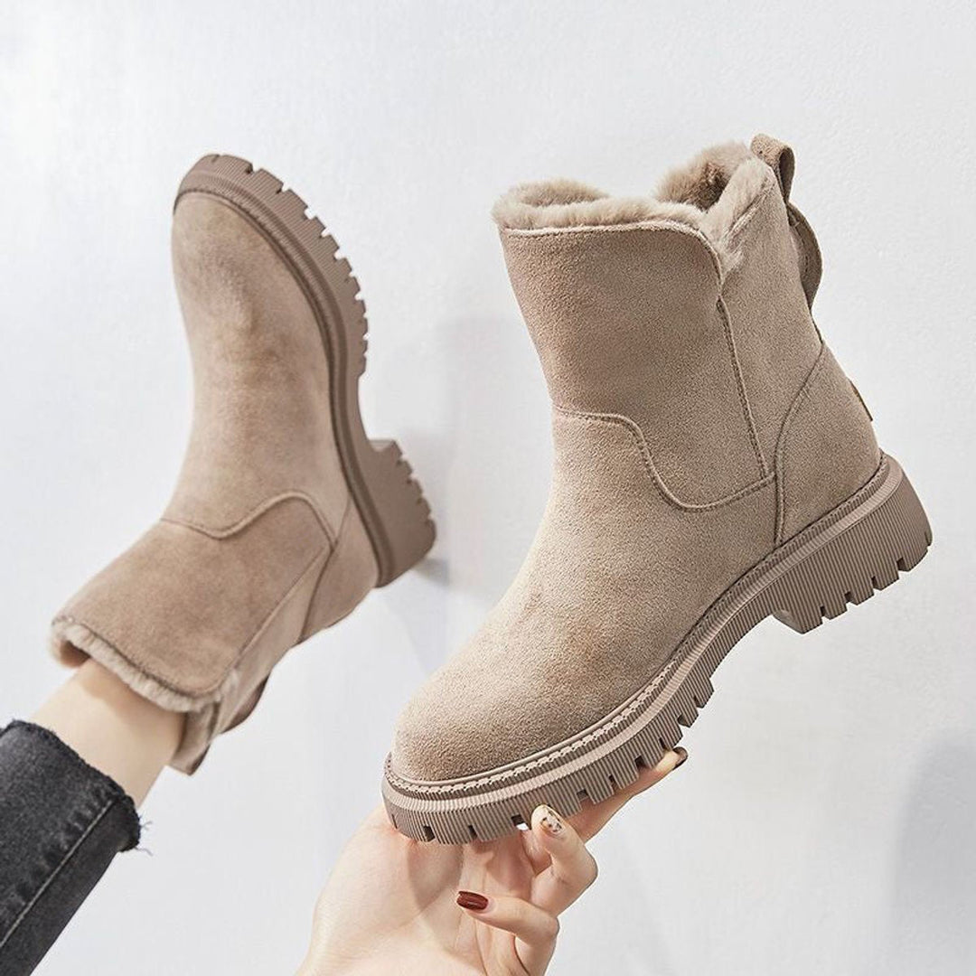 Valencia | Bequeme Ankle Boots für Damen aus gefüttertem Veloursleder zum Hineinschlüpfen