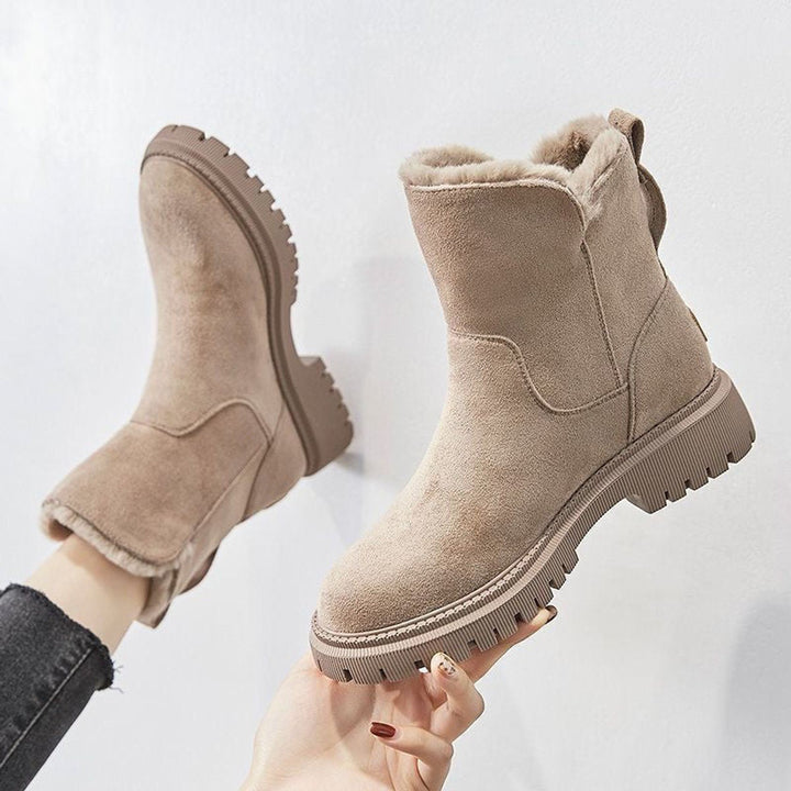 Valencia | Bequeme Ankle Boots für Damen aus gefüttertem Veloursleder zum Hineinschlüpfen