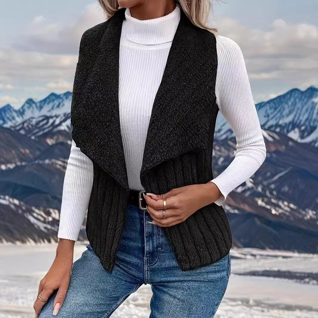 Wynelle | Cozy Fleece Open-Collar Vest