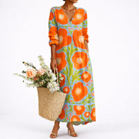 Lunaria | Women's Elegant Floral Maxi V-Neck Dress