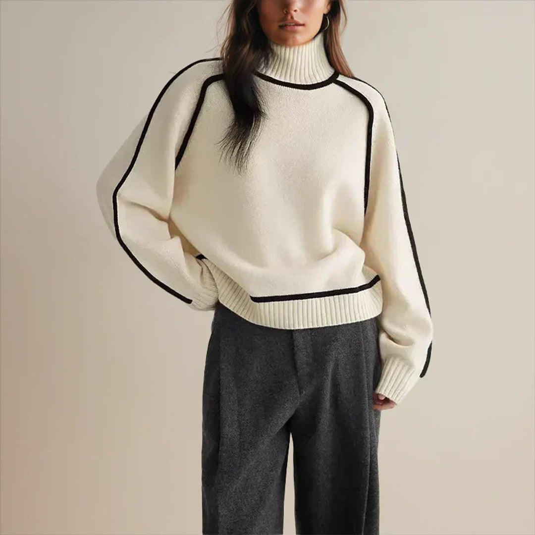 Sophie | Oversized Knit Sweater – Elegant Roll Neck Design for Women