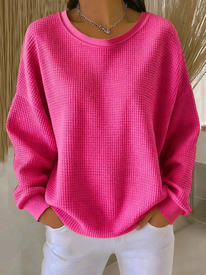 Ellora | Relaxed Textured Waffle-Knit Sweater