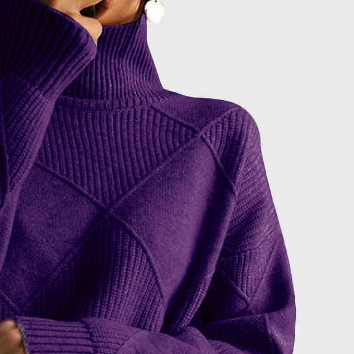 Camille | Geometric Turtleneck Sweater