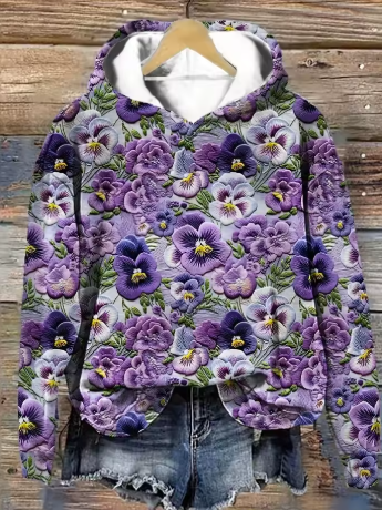 Lea | Floral Hoodie – Cozy Oversized Style for Women