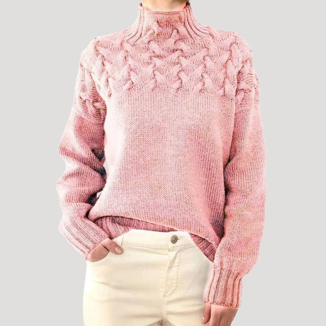 Sophie | Cable Knit Sweater with Roll Neck for Women