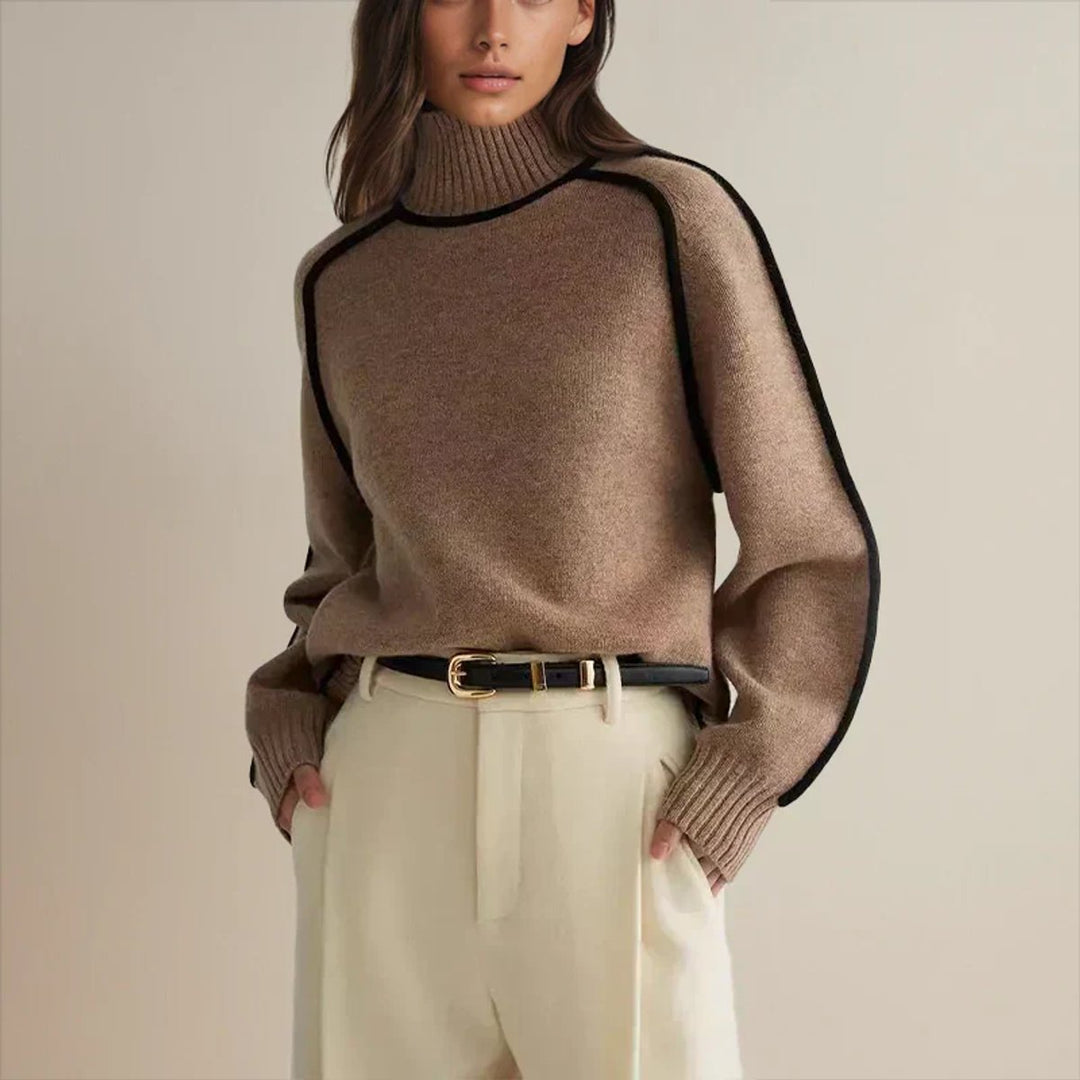 Sophie | Oversized Knit Sweater – Elegant Roll Neck Design for Women