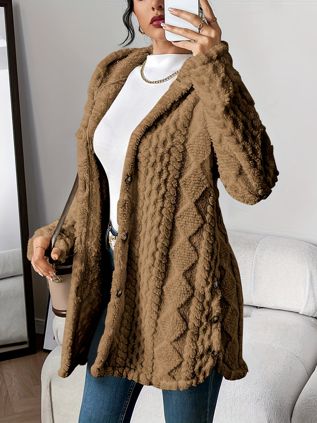 Celestia | Cozy Plush Women’s Hooded Cardigan