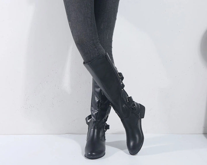 Seraphine | Markante Reitstiefel für Damen mit knöchelhohem Schaft und Schnallen