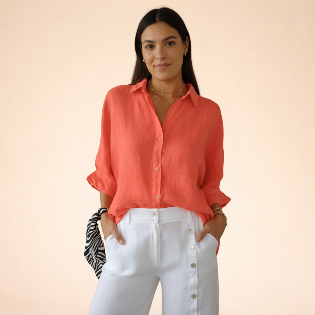 Elena | Elegant Linen Blouse
