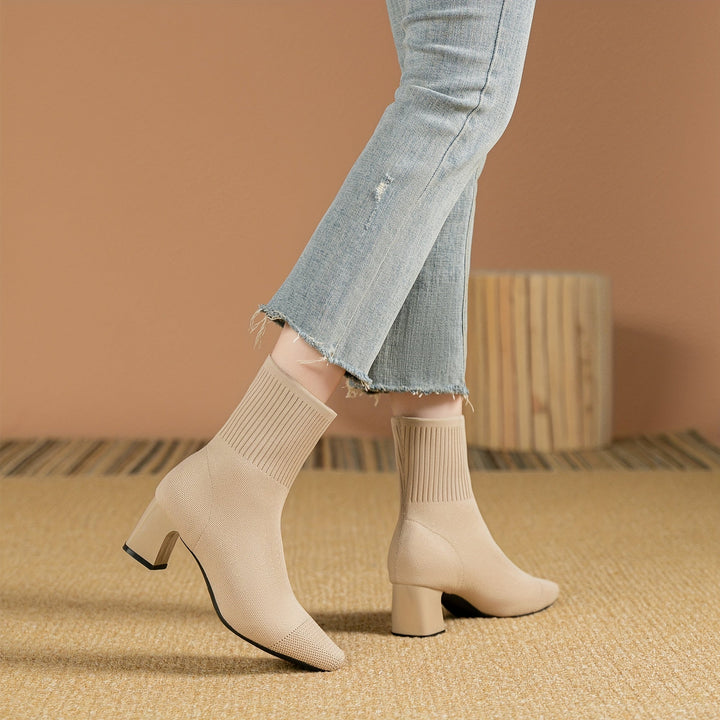 Elowen | Elegante Stretch-Strick-Stiefeletten für Damen