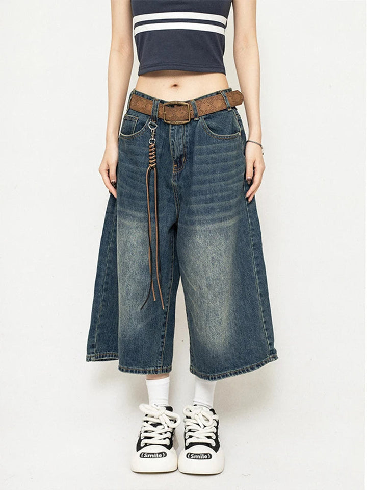Illyra | High-Waisted Wide Leg Denim Culottes