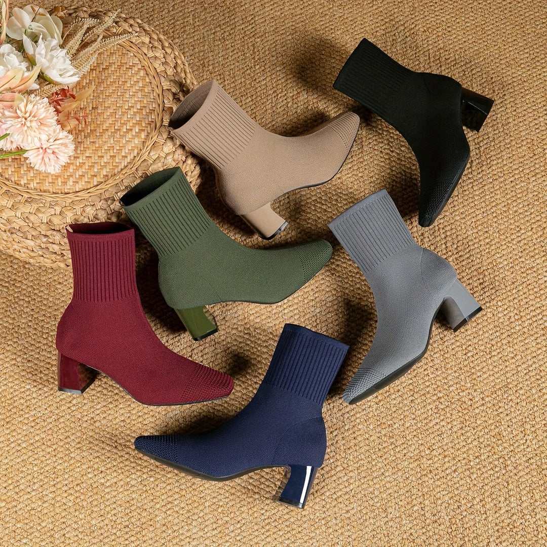 Elowen | Elegante Stretch-Strick-Stiefeletten für Damen
