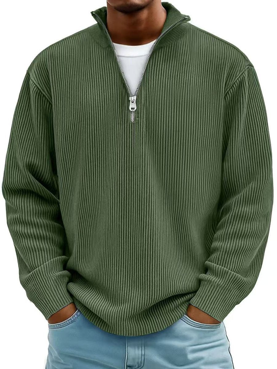 Simeon | Quarter-Zip Pullover Sweater for Men – Stylish Ribbed Design