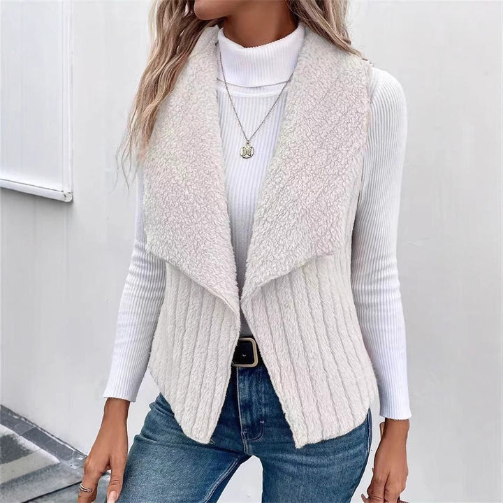 Wynelle | Cozy Fleece Open-Collar Vest