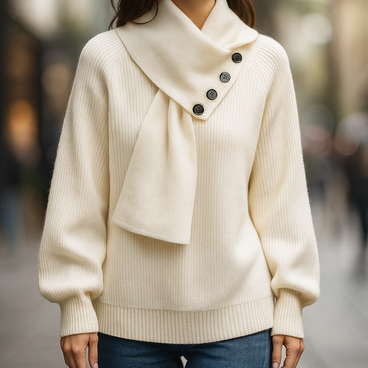 Seraphine | Elegant Scarf-Neck Women’s Sweater