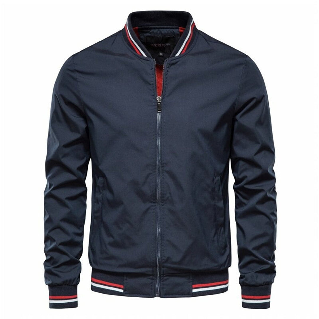 Tobias | Men's Modern Solid-Coloured Bomber Jacket