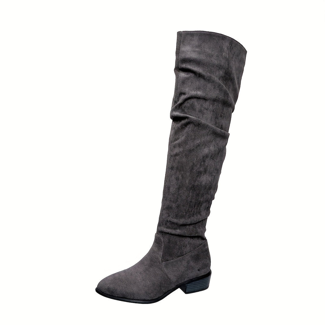 Seraphine | Lässige Slouchy-Stiefel für Damen mit Overknee-Schaft und Blockabsatz