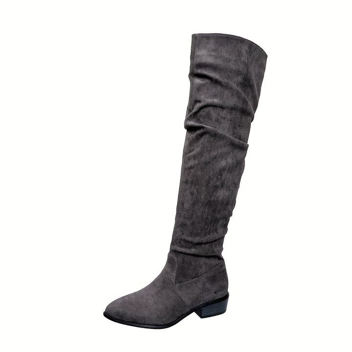 Seraphine | Lässige Slouchy-Stiefel für Damen mit Overknee-Schaft und Blockabsatz