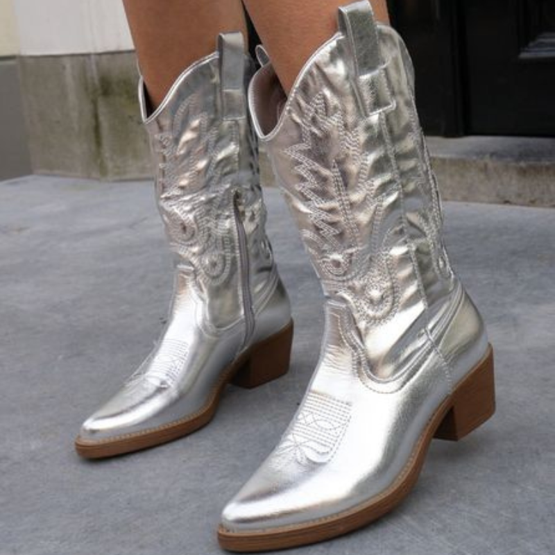 Stella | Stivali da cowboy metallizzati
