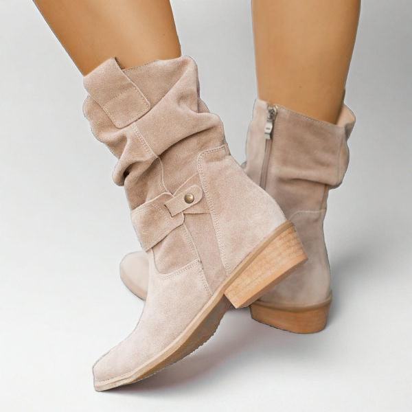 Ellarose | Lässige Slouchy-Ankle-Boots für Damen mit umgeschlagenem Schaft
