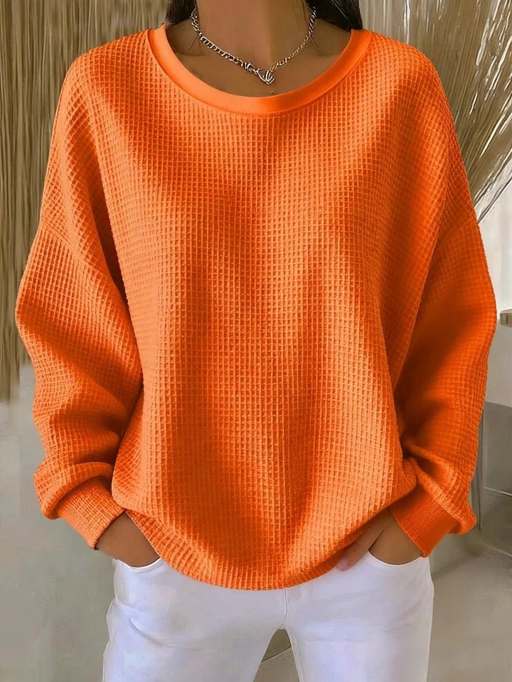 Ellora | Relaxed Textured Waffle-Knit Sweater