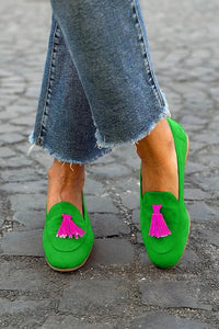 Chloe | Farbenfrohe Damen-Loafer mit fuchsiafarbenen Quasten