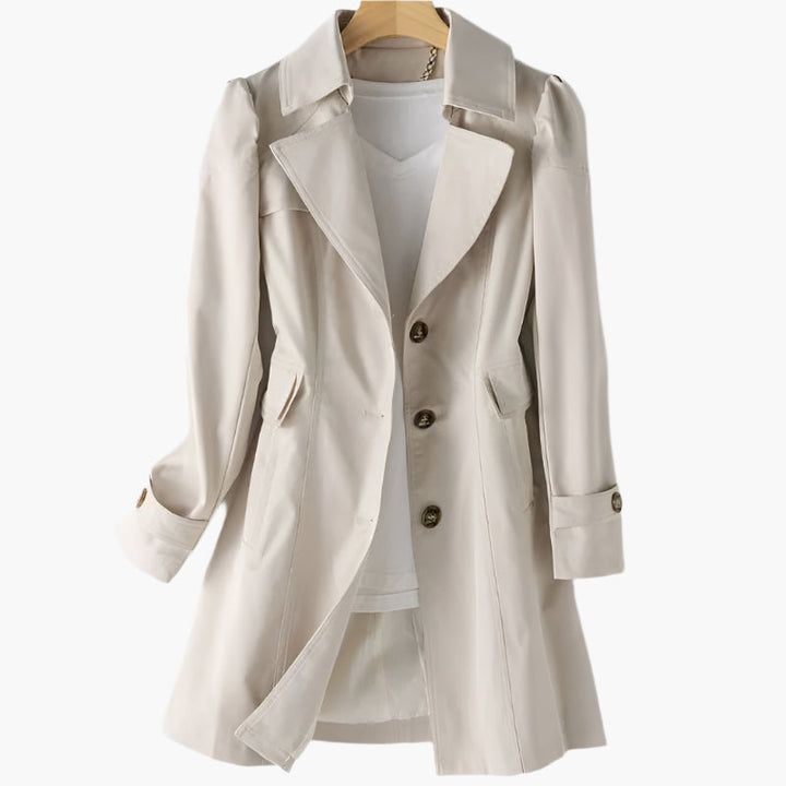 Seraphina | Trench classico lungo da donna con bottoni sul davanti