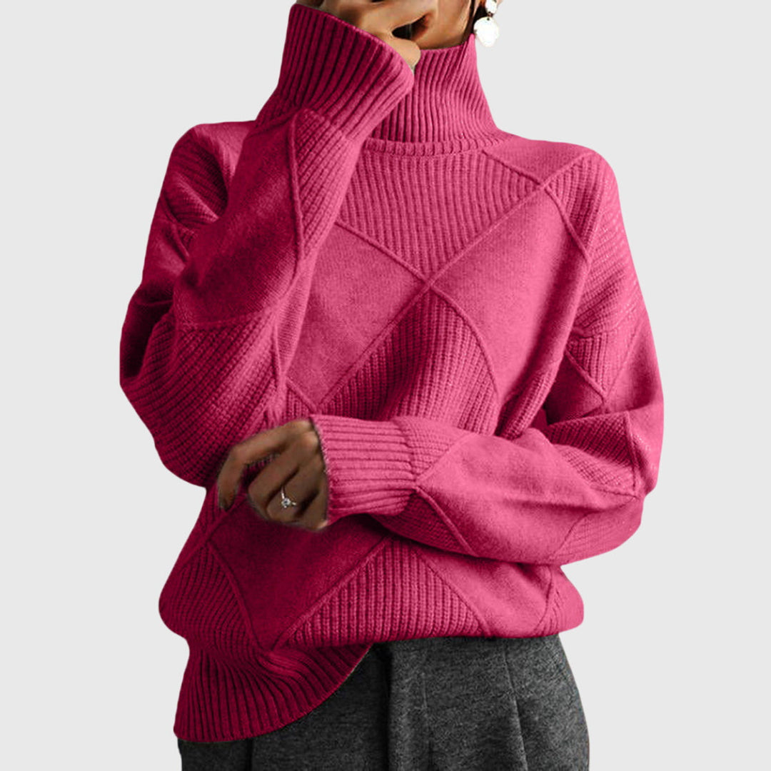 Camille | Geometric Turtleneck Sweater