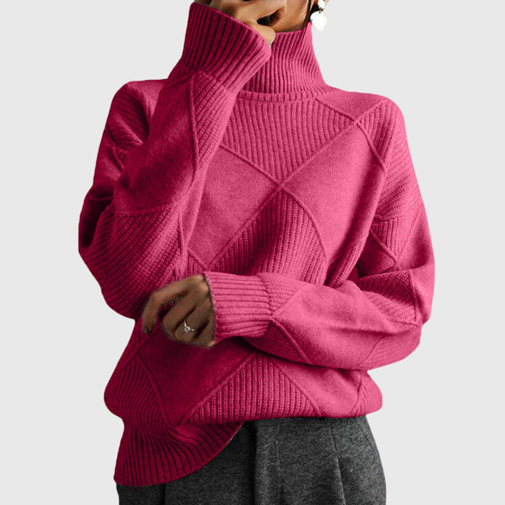 Camille | Geometric Turtleneck Sweater