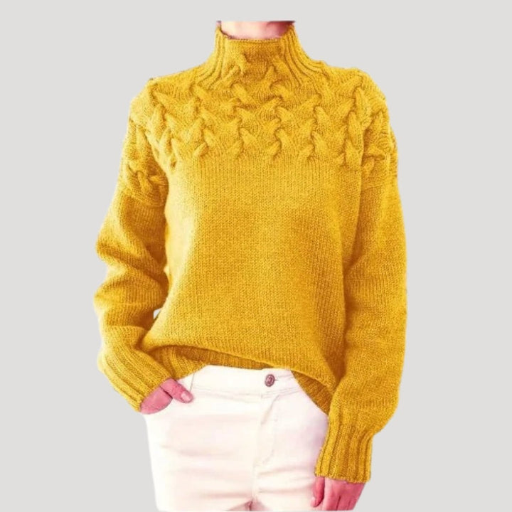 Sophie | Cable Knit Sweater with Roll Neck for Women