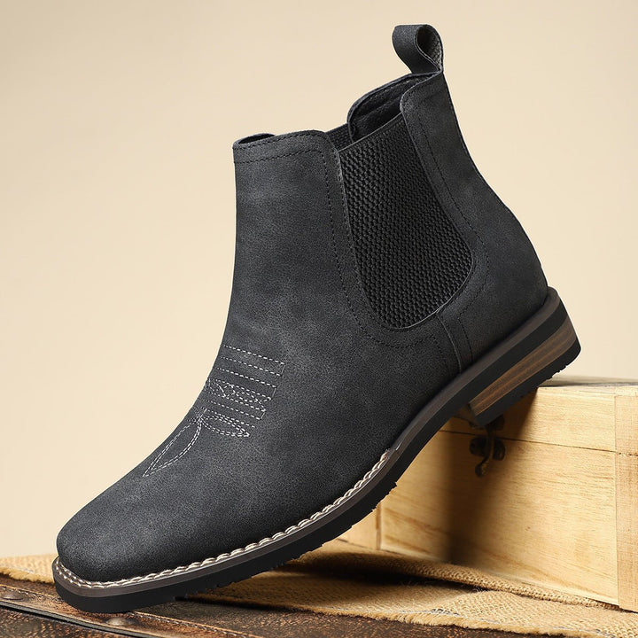 Bramwell | Stilvolle braune orthopädische Chelsea-Boots aus Kunstleder für Herren