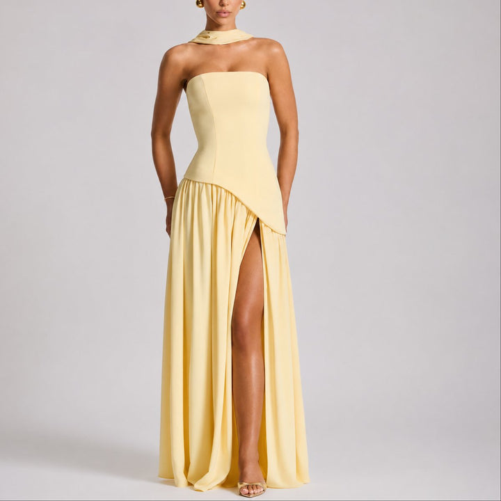 Violetta | Women's Elegant Strapless Open-Back Maxi Dress