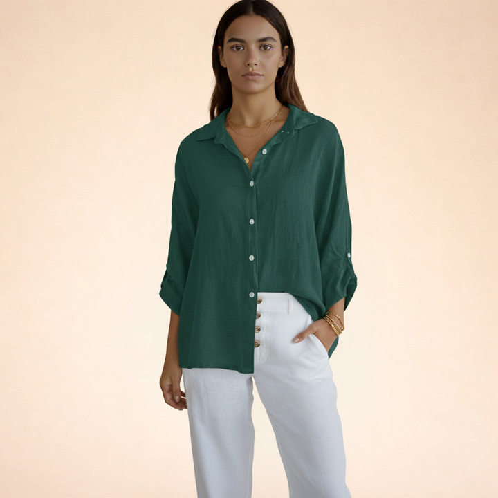 Elena | Elegant Linen Blouse