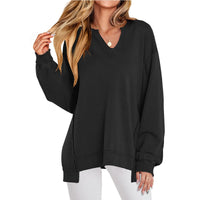 Ember | Legerer Oversized-Sweatshirt-Tunika mit V-Ausschnitt