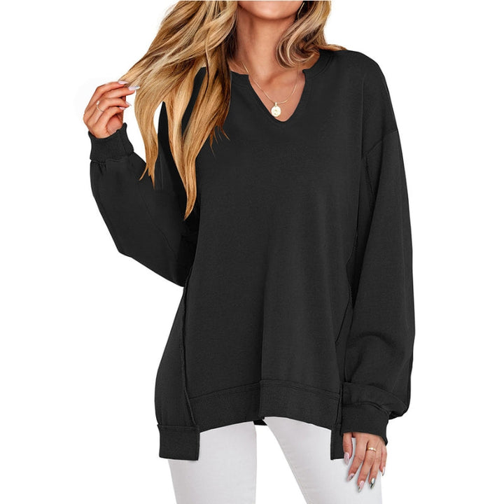 Ember | Legerer Oversized-Sweatshirt-Tunika mit V-Ausschnitt