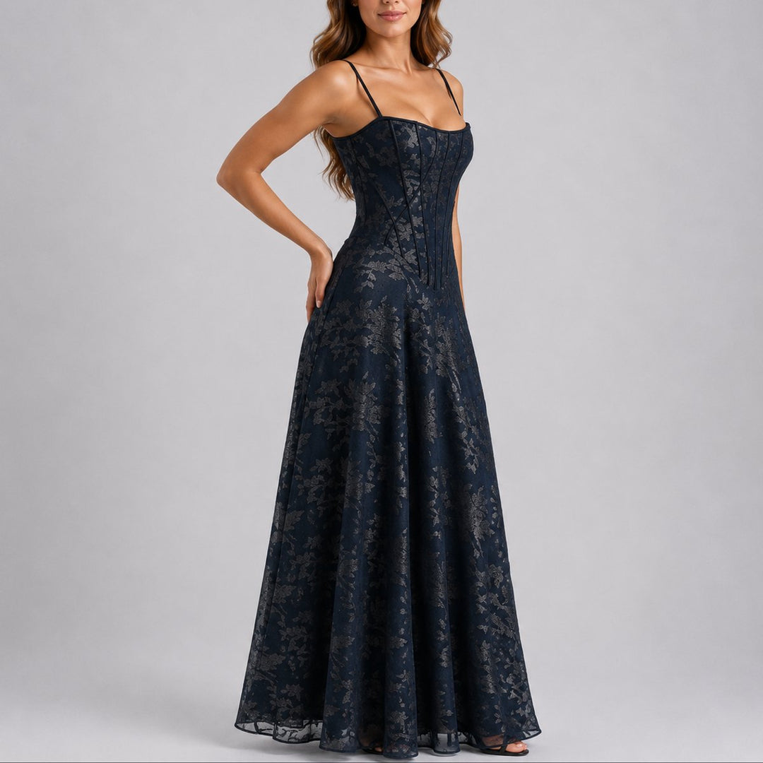 Aloura | Elegantes florales Korsett-Maxikleid für Damen