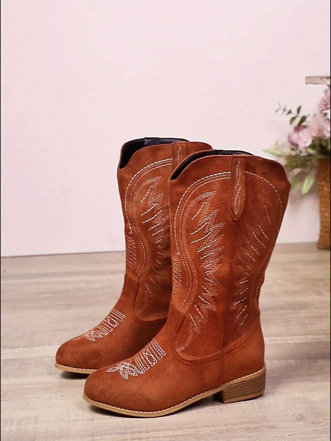 Céleste | Klassische Western-Cowboystiefel mit weitem Schaft für Damen