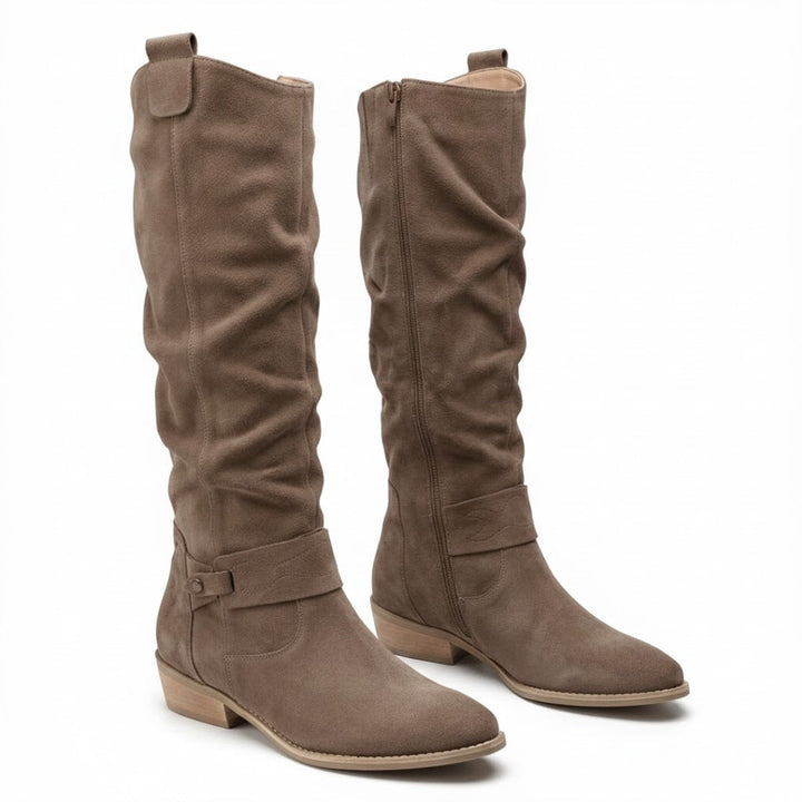 Vespera | Lässige Slouchy-Stiefel für Damen mit knöchelhohem Schaft und Blockabsatz