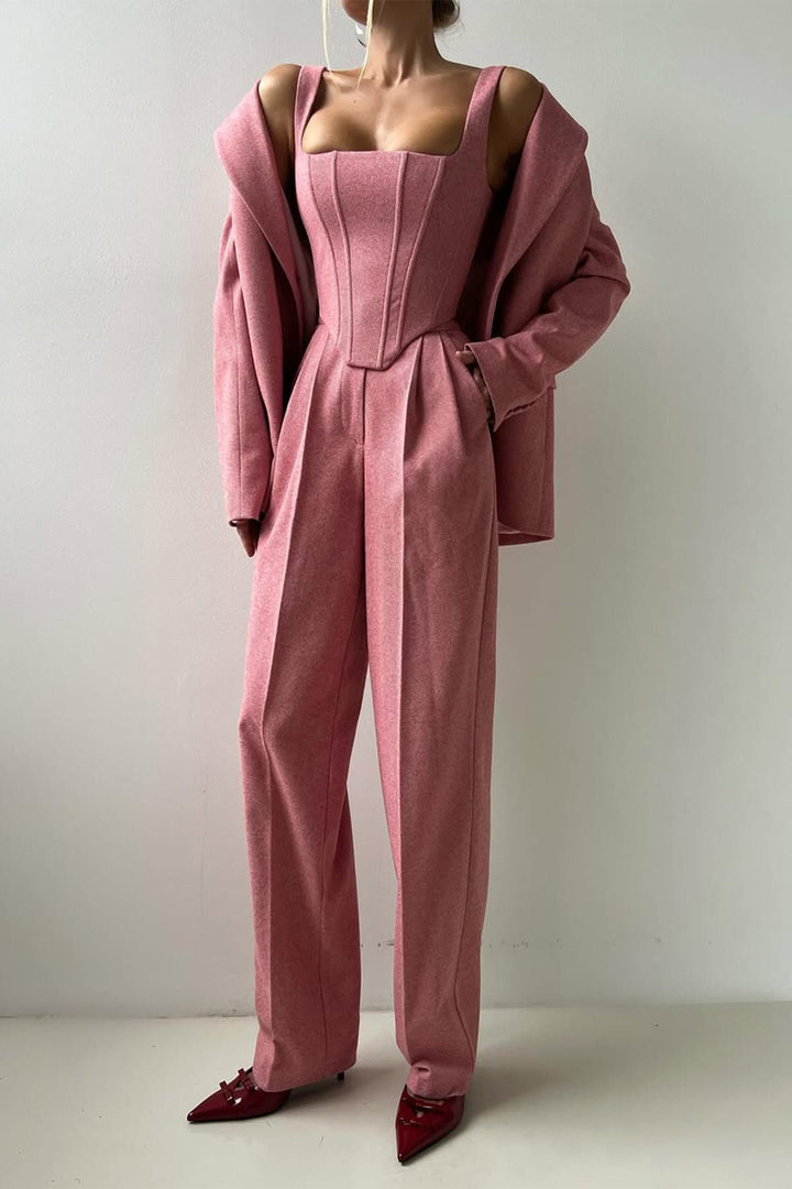 Milan | Elegantes 3-teiliges Damenblazer-Set mit zweireihiger Knopfleiste