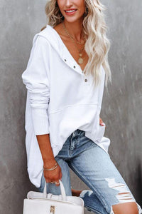 Rosielle | Relaxed Longline Hooded Drawstring Tunic Sweatshirt