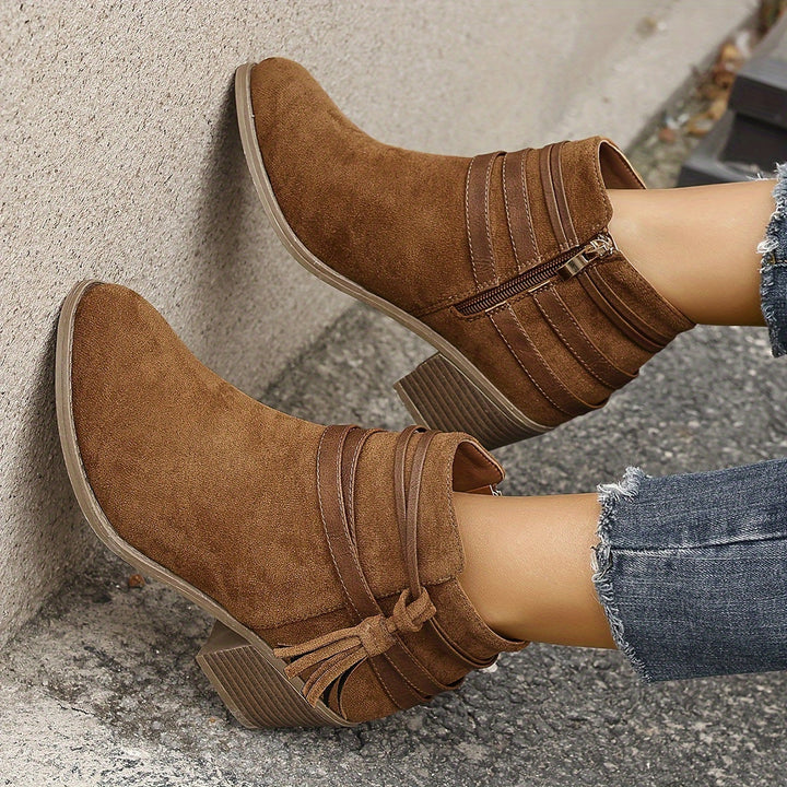 Ravelle | Schicke Stiefeletten mit Quasten und Blockabsatz für Damen